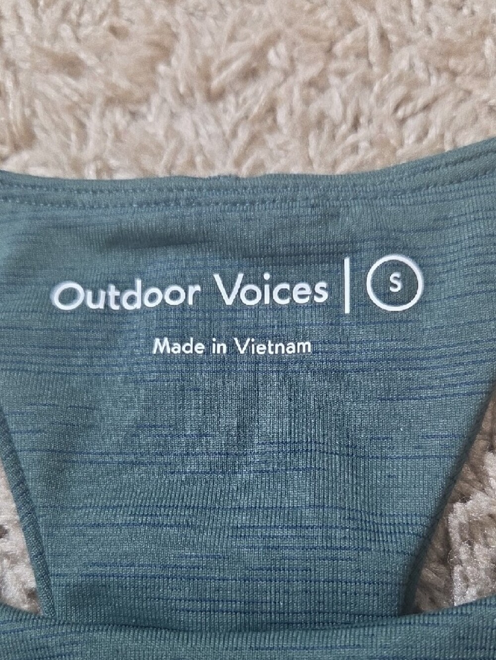 Outdoor Voices Deep Green High Neck Sports Bra With Removable Padding, Sz SM - Picture 2 of 5